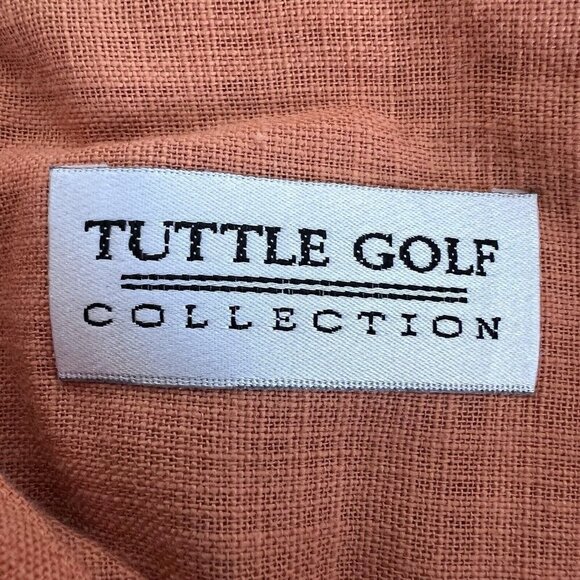 Vintage Tuttle Golf Collection Shirt Large Orange Button‎ Up Casual - Picture 6 of 9